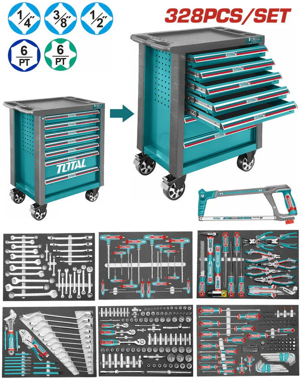 TOTAL THPTCS73281 328 Pcs Professional Tool Chest Set Total